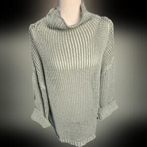 NWT Zara Women's Pistachio Green Oversized Ribbon Sweater Size Med